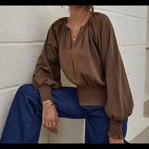 Shirt Blouse top notch neck New